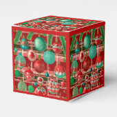 レッドグリーン伝統的プレイドホリデー フェイバーボックス (正面サイド)