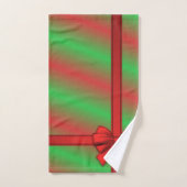 レッドグリーン包まれたギフトホリデーバスルーム バスタオルセット