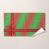レッドグリーン包まれたギフトホリデーバスルーム バスタオルセット (ハンドタオル)
