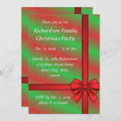 レッドグリーン包まれたギフトホリデーパーティー招待状 シーズンカード (正面/裏面)
