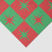 レッドグリーン市松模様にレトロクリスマススターバスト 薄葉紙 (詳細)