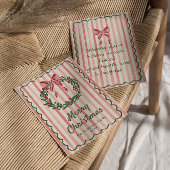 レッドグリーン描リースボウクリスマスノンフォト シーズンカード