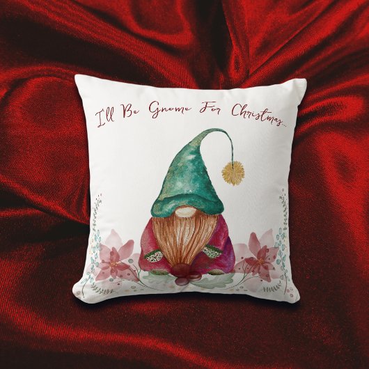 レッドグリーン格言ホリーベリーポインセチア水彩 クッション