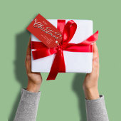 レッドグリーン素朴メリークリスマスカスタム ギフトタグ