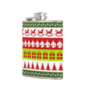 レッドグリーン醜いクリスマスセーターフェスティバルクリップアート フラスク (左)