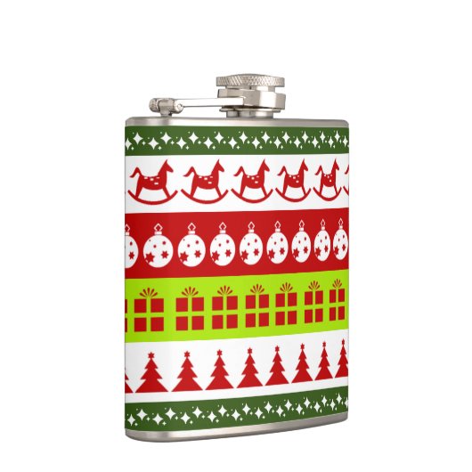 レッドグリーン醜いクリスマスセーターフェスティバルクリップアート フラスク (右)