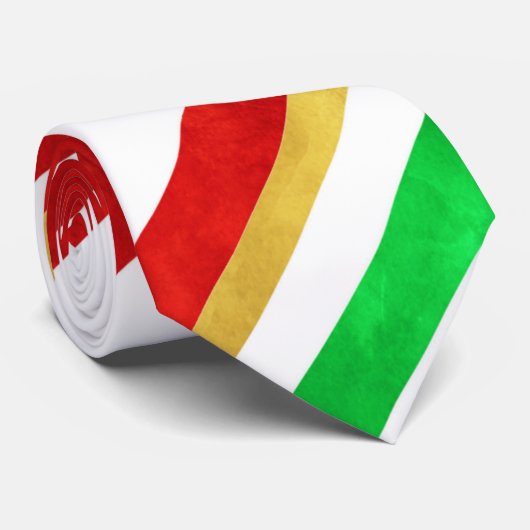 レッドグリーン金ゴールドウォーターカラーキャンディーケーンストライプズ ネクタイ (ロール)