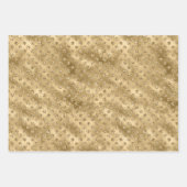 レッドグリーン金ゴールドクリスマスグリッタードット ラッピングペーパーシート (正面3)