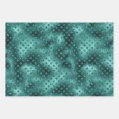 レッドグリーン金ゴールドクリスマスグリッタードット ラッピングペーパーシート (正面2)