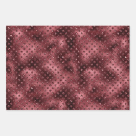 レッドグリーン金ゴールドクリスマスグリッタードット ラッピングペーパーシート