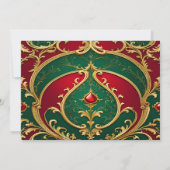 レッドグリーン金ゴールドクリスマスホリデーカード シーズンカード (裏面)