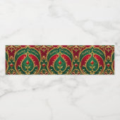 レッドグリーン金ゴールドクリスマスホリデー ペットボトルラベル (シングルラベル)