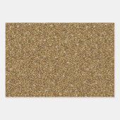 レッドグリーン金ゴールドグリッターホリデークリスマストレンディー ラッピングペーパーシート (正面3)