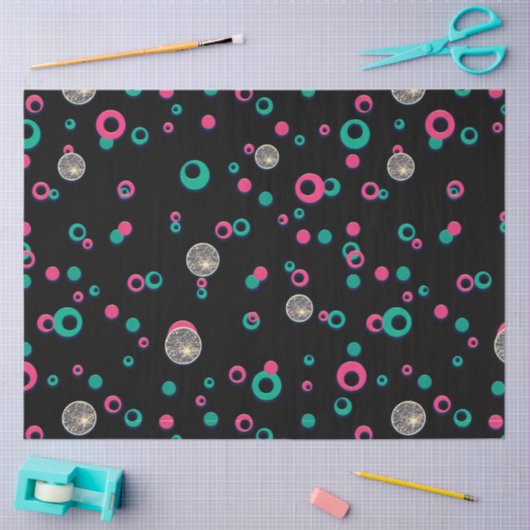 レッドグリーン金ゴールドグリッター水玉模様クリスマス 薄葉紙 (クラフト)