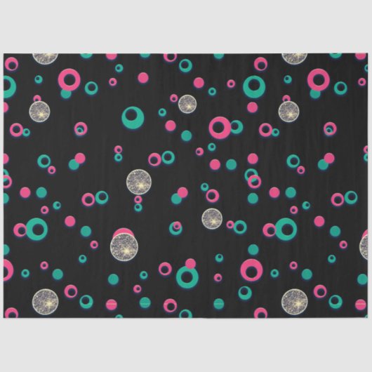 レッドグリーン金ゴールドグリッター水玉模様クリスマス 薄葉紙 (正面)