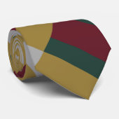 レッドグリーン金ゴールドシルバーカラーブロックプリント ネクタイ (ロール)