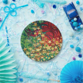 レッドグリーン金ゴールドスターズクリスマスフェスティバルパーティー ペーパープレート (パーティー)