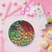 レッドグリーン金ゴールドスターズクリスマスフェスティバルパーティー ペーパープレート (パーティー)