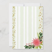 レッドグリーン金ゴールドスパークルポインセティアホリデーパーティー 招待状 (裏面)