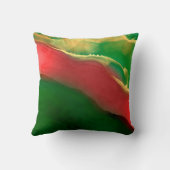 レッドグリーン金ゴールドモノグラムメリークリスマス クッション (裏面)