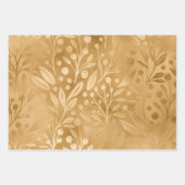 レッドグリーン金ゴールドヴィンテージクリスマスツリー ラッピングペーパーシート (正面)