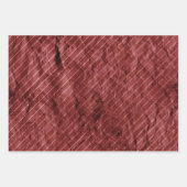 レッドグリーン金ゴールドヴィンテージクリスマスハウス ラッピングペーパーシート (正面3)