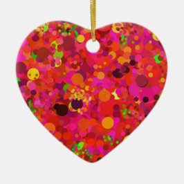 レッドグリーン金ゴールド&ピンクドットデコレーションオーナメント セラミックオーナメント