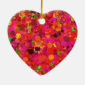 レッドグリーン金ゴールド&ピンクドットデコレーションオーナメント セラミックオーナメント (裏面)