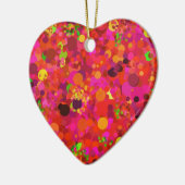 レッドグリーン金ゴールド&ピンクドットデコレーションオーナメント セラミックオーナメント (左)