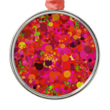 レッドグリーン金ゴールド&ピンクドットデコレーションオーナメント