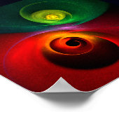 レッドグリーン陰陽モダン抽象芸術アートパターン#20 ポスター (角)