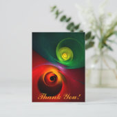 レッドグリーン陰陽モダン抽象芸術アートパターン#20 ポストカード (スタンド正面)