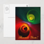 レッドグリーン陰陽モダン抽象芸術アートパターン#20 ポストカード (正面/裏面)