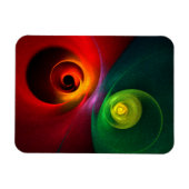 レッドグリーン陰陽モダン抽象芸術アートパターン#20 マグネット (横)