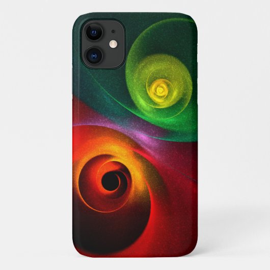 レッドグリーン陰陽モダン抽象芸術アートパターン#20 Case-Mate iPhoneケース (裏面)