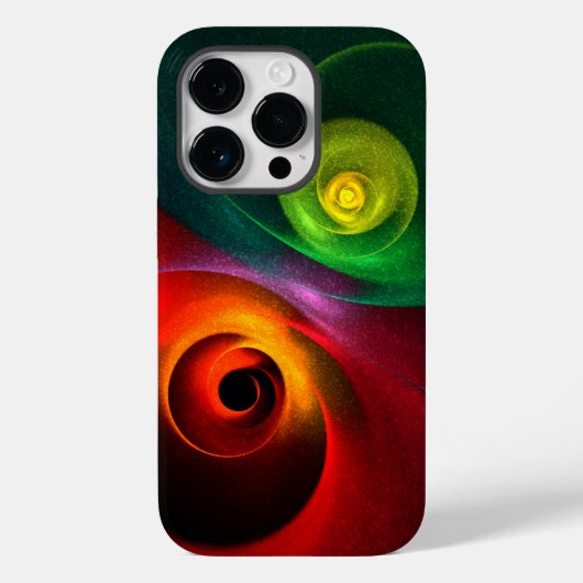 レッドグリーン陰陽モダン抽象芸術アートパターン#20 Case-Mate iPhoneケース (裏面)