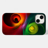 レッドグリーン陰陽モダン抽象芸術アートパターン#20 Case-Mate iPhoneケース (裏面 (横))