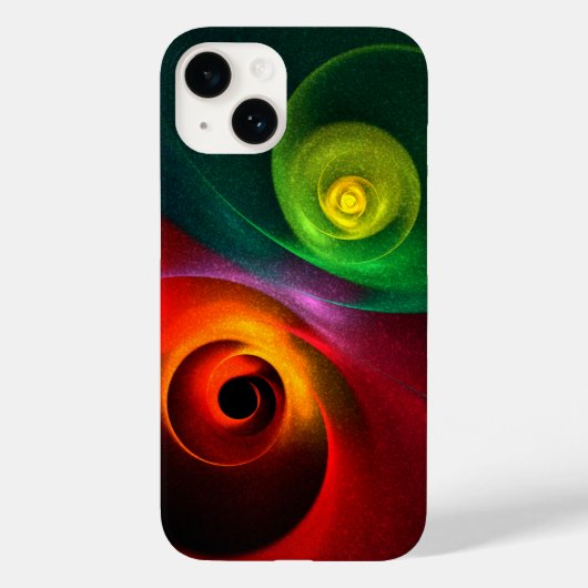 レッドグリーン陰陽モダン抽象芸術アートパターン#20 Case-Mate iPhoneケース (裏面)