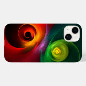 レッドグリーン陰陽モダン抽象芸術アートパターン#20 Case-Mate iPhoneケース (裏面 (横))
