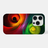 レッドグリーン陰陽モダン抽象芸術アートパターン#20 iPhoneケース (裏面横)