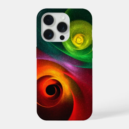レッドグリーン陰陽モダン抽象芸術アートパターン#20 iPhoneケース (裏面)