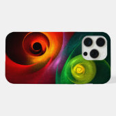 レッドグリーン陰陽モダン抽象芸術アートパターン#20 iPhoneケース (裏面横)