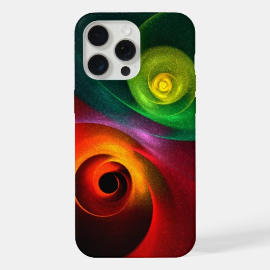 レッドグリーン陰陽モダン抽象芸術アートパターン#20 iPhoneケース (裏面)