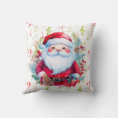 レッドグリーン音楽ノートとサンタクロース クッション (裏面)