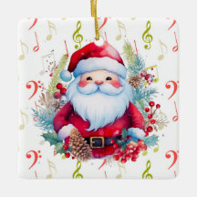 レッドグリーン音楽ノートとサンタクロース