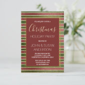 レッドグリーン – ゴールドフォイルクリスマスパーティの招待状 招待状 (スタンド正面)