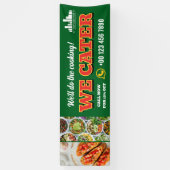 レッドグリーンWeカーターケータリングプロモロゴ写真 横断幕 (縦)