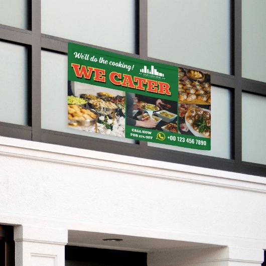 レッドグリーンWeカーターケータリングプロモロゴ3写真 横断幕 (ビルの外側)