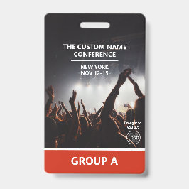 レッドグループ会議QRコードカスタムアクセスパス バッジ