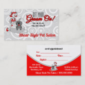 レッドグルームオンペットグルーミング 予約カード (正面/裏面)